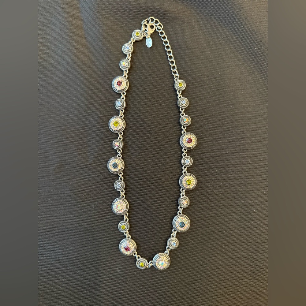 Lia Sophia Silver Necklace with Colorful Accents